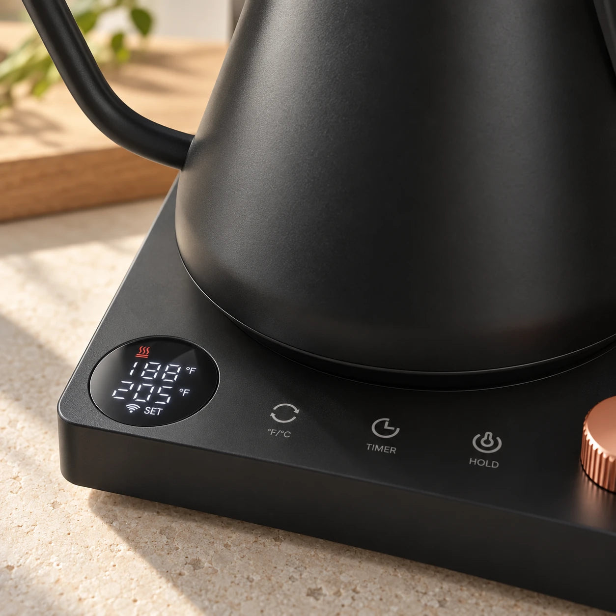 The timer kettle display and brew timer control