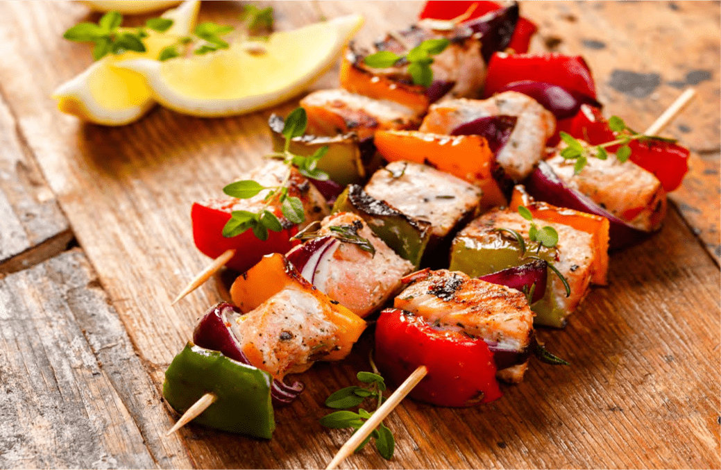 Epeios Recipe | Salmon & Vegetable Skewers - EPEIOS