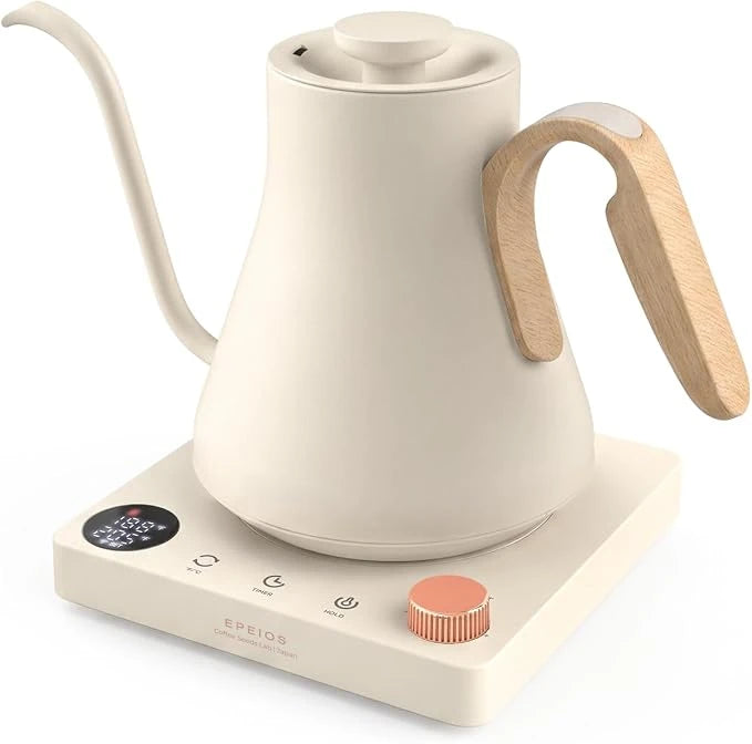 Gooseneck Kettle with Brew Timer — White