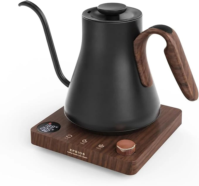 Gooseneck Kettle with Brew Timer — Black Walnut
