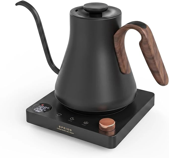 Gooseneck Kettle with Brew Timer — Matte Black