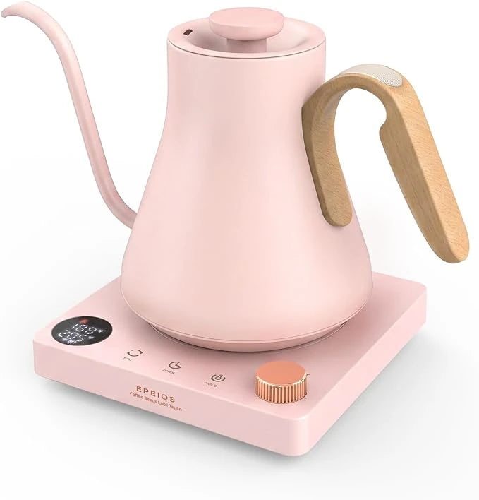 Gooseneck Kettle with Brew Timer — Blush Pink